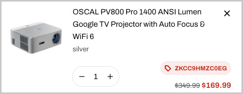 Google TV Projector at Checkout