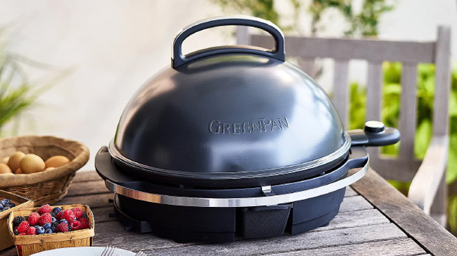 GreenPan 2 in 1 Portable Electric Grill with Griddle Plate