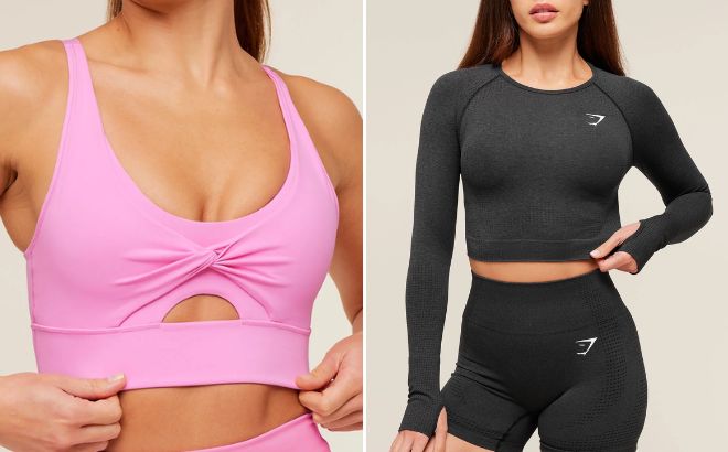 Gymshark Twist Front Sports Bra and Vital Crop Top Gymshark Twist Front Sports Bra and Vital Crop Top