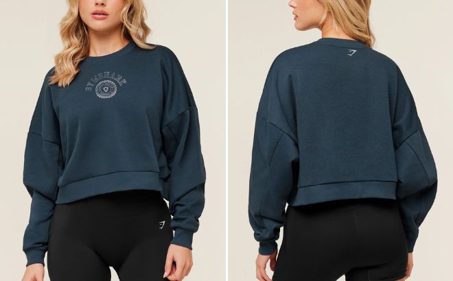 Gymshark Worn Crest Graphic Sweatshirt Gymshark Worn Crest Graphic Sweatshirt