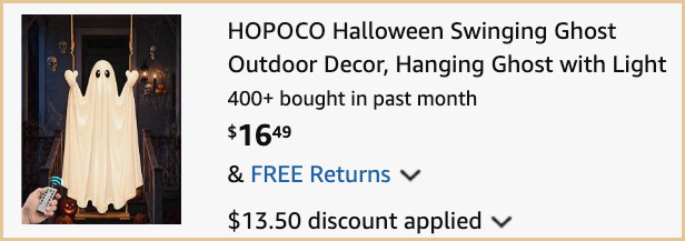 Halloween Ghost Decor at Checkout