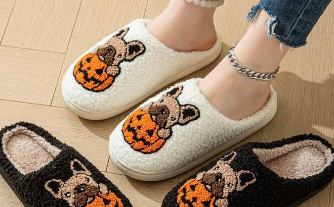 Halloween Ghost Pumpkin Slippers Halloween Ghost Pumpkin Slippers
