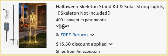 Halloween Skeleton Stand Kit Solar String Lights Checkout Page Halloween Skeleton Stand Kit Solar String Lights Checkout Page