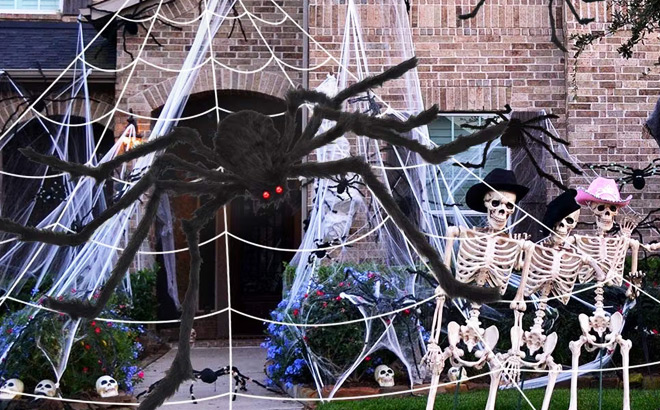 Halloween Spider Web and Giant Spider Decoration Halloween Spider Web and Giant Spider Decoration