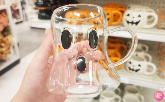 Hyde and EEK Ghosty Glass Figural Mug