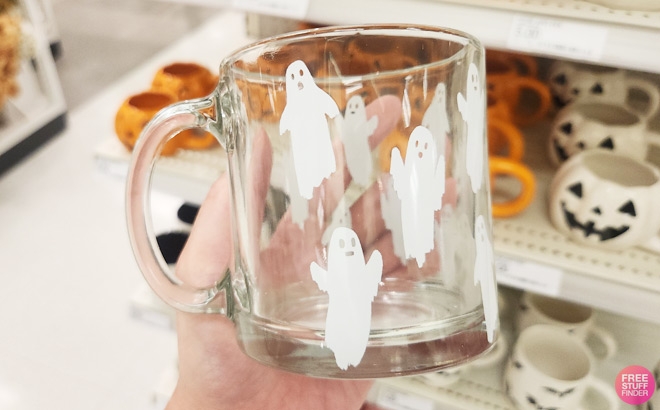 Hyde and EEK Glass Ghost Scatter Print Mug