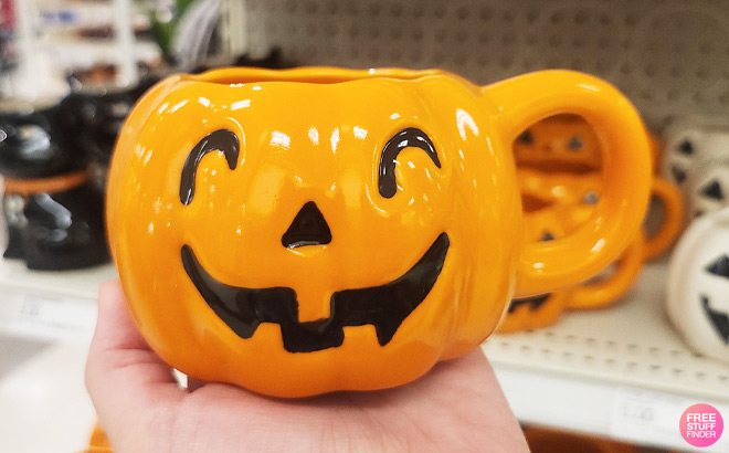 Hyde and EEK Stoneware Orange Mini Pumpkin Mug