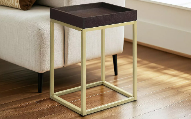 INKIVY Modena Square Nesting End Table with Tray Top