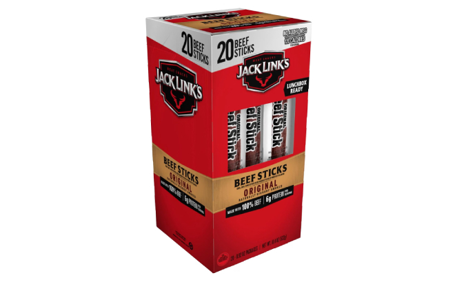 Jack Links Original Beef Jerky Sticks 20 Pack