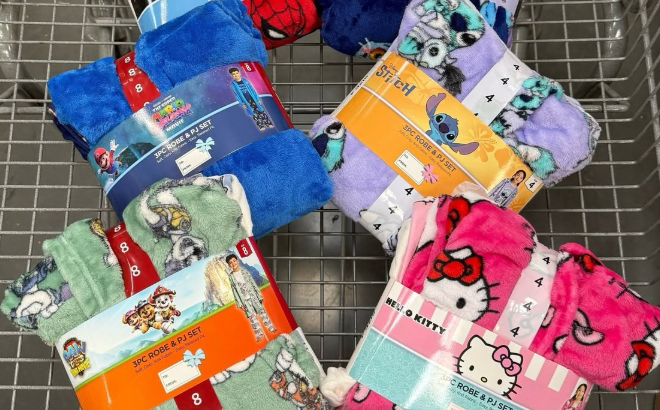 Kids 3 Piece Robe and Pajama Sets