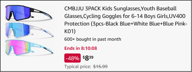 Kids Baseball Sunglasses 3 Pack Checkout Kids Baseball Sunglasses 3 Pack Checkout
