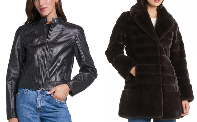 Levis Womens Faux Leather Racer Jacket