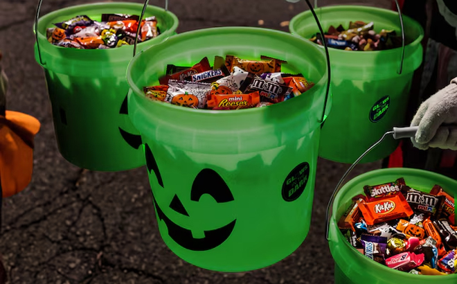Lowes Halloween Glow in the dark 2 gallon Plastic Clear General buckets Lowes Halloween Glow in the dark 2 gallon Plastic Clear General buckets