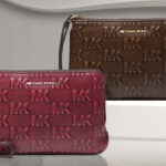 MIchael Kors Jet Set Travel Small Striped Signature Logo Convertible Wristlets