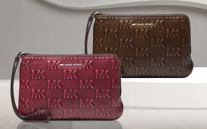 MIchael Kors Jet Set Travel Small Striped Signature Logo Convertible Wristlets