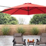 Mainstays 10 Foot Octagon Offset Patio Umbrella with Base