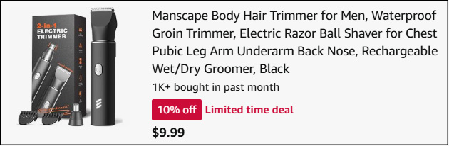 Manscape Body Hair Trimmer Checkout