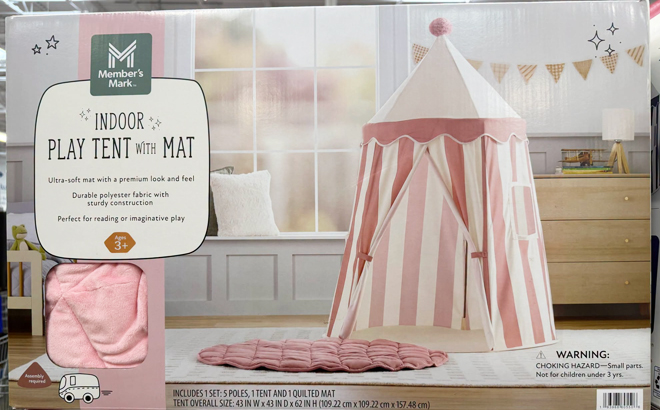 Members Mark Pink Indoor Play Tent with Mat