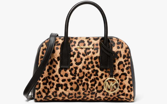 Michael Kors Ashton Small Leopard Print Calf Hair Messenger Bag