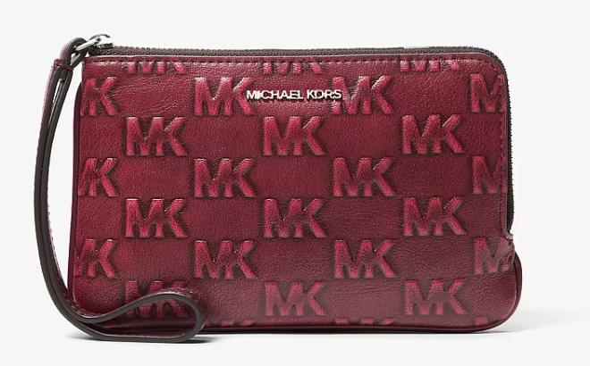 Michael Kors Jet Set Travel Small Burnished Logo Embossed Wristle