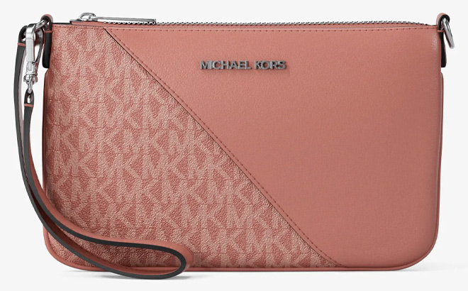 Michael Kors Jet Set Travel Small Signature Logo and Smooth Wristlet 1