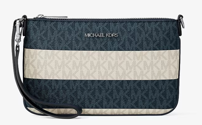 Michael Kors Jet Set Travel Striped Signature Logo Convertible Wristlet Michael Kors Jet Set Travel Striped Signature Logo Convertible Wristlet