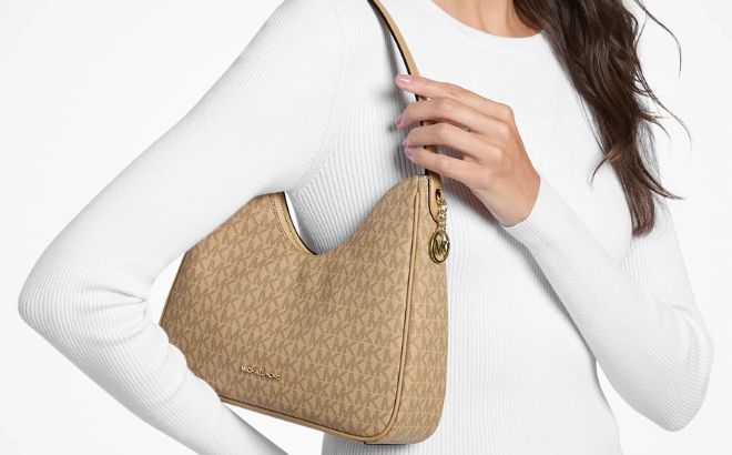 Michael Kors Nayla Small Signature Logo Hobo Shoulder Bag