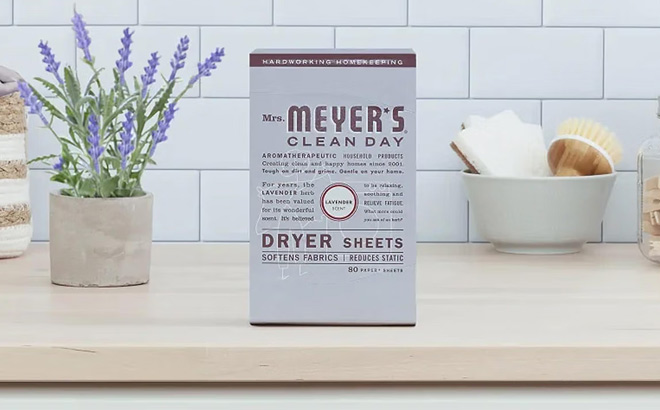 Mrs Meyers Dryer Sheets 80 Count on the Table Mrs Meyers Dryer Sheets 80 Count on the Table