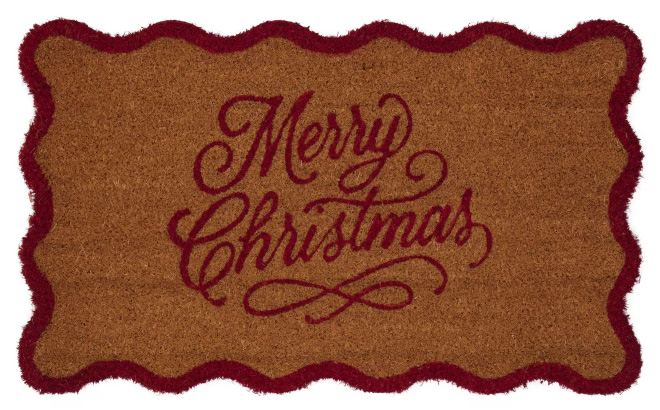 My Texas House Natural and Red Merry Christmas Outdoor Coir Doormat My Texas House Natural and Red Merry Christmas Outdoor Coir Doormat