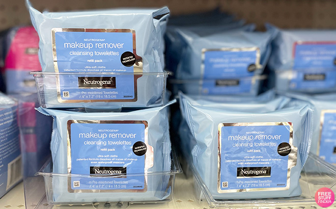 Neutrogena Makeup Remover Wipes on a Store Shelf