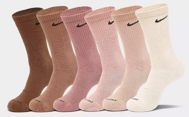 Nike Everyday Plus Cushioned Crew Training Socks 6 Pack Nike Everyday Plus Cushioned Crew Training Socks 6 Pack