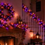 Nisocy 100FT Purple Orange Halloween String Lights