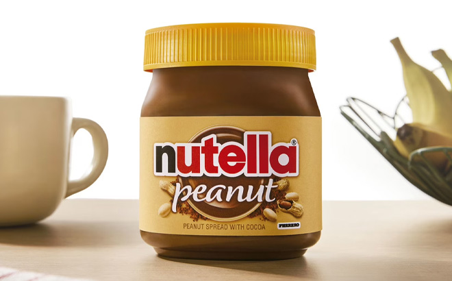 Nutella Peanut Spread with Cocoa on the Table