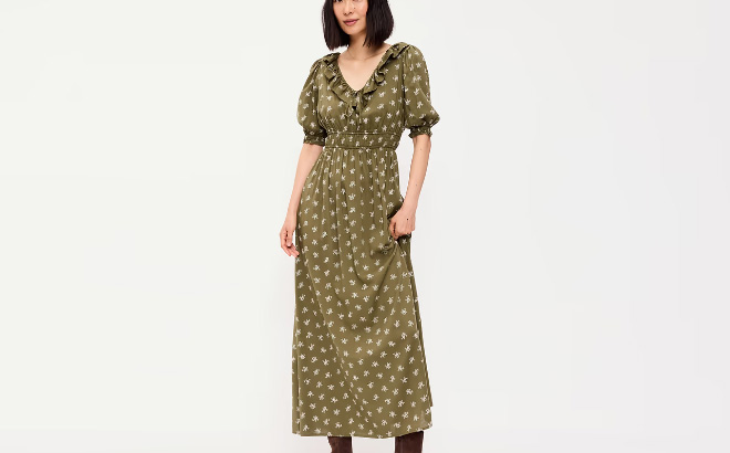 Old Navy Ruffle Collar Boho Maxi Dres