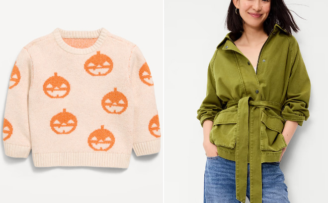 Old Navy Toddler Printed Oversized Crew Neck Sweater