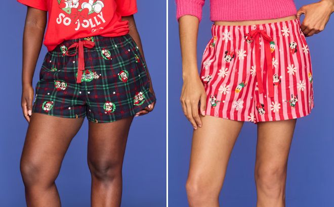 Old Navy x Disney Womens Flannel Boxer Pajama Shorts Old Navy x Disney Womens Flannel Boxer Pajama Shorts