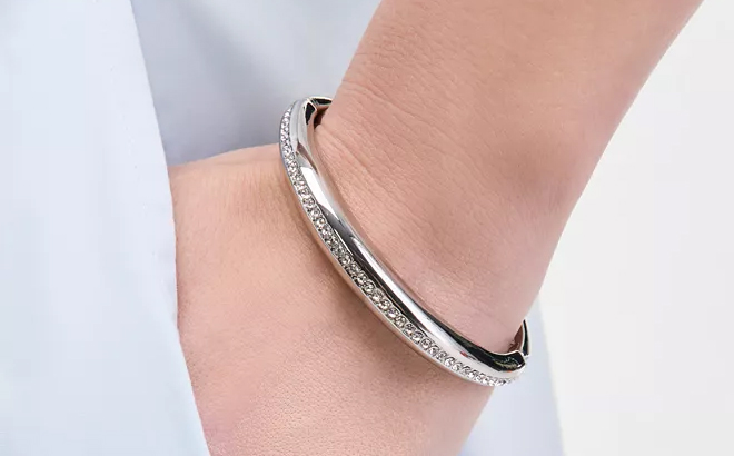 On 34th Pave Bangle Bracelet