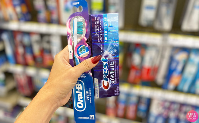 Oral B Toothbrush with Crest Toothpaste Oral B Toothbrush with Crest Toothpaste
