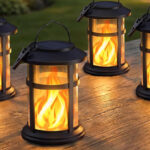 Otdair Solar Lanterns with Flickering Flame 4 Pack