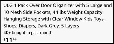 Over the Door Organizer CHeckout