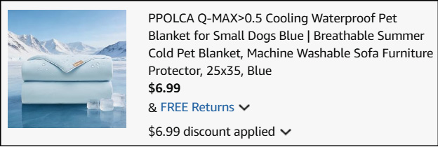 PPOLCA Cooling Waterproof Pet Blanket Checkout