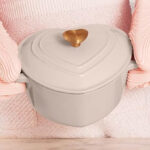 Paris Hilton Enamelled Cast Iron Dutch Oven with Lid Heart Shaped