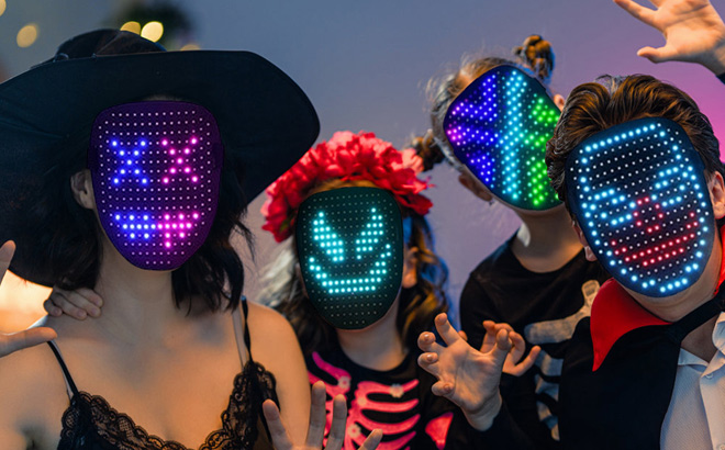 People Wear LED Light Up Masks People Wear LED Light Up Masks