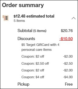 Personal Care Items Order Summary Personal Care Items Order Summary