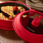 Prepology 9 Inch Microwave Grill Pan in Tomato Color