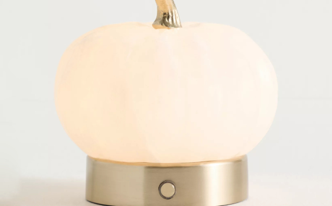 Pumpkin Alabaster Rechargeable Cordless Table Lamp Pumpkin Alabaster Rechargeable Cordless Table Lamp