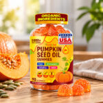 Pumpkin Seed Oil Gummies 90 Count On Table