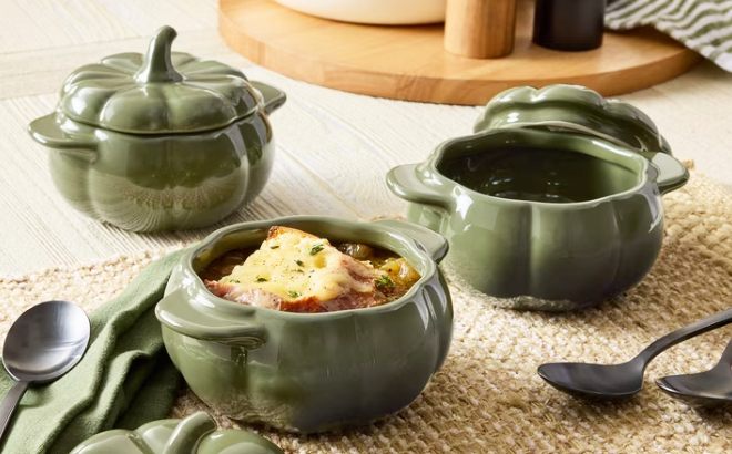 Pumpkin Stoneware Cocotte Set