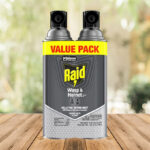 Raid Wasp Hornet Killer Bug Spray 2 Pack on the Table