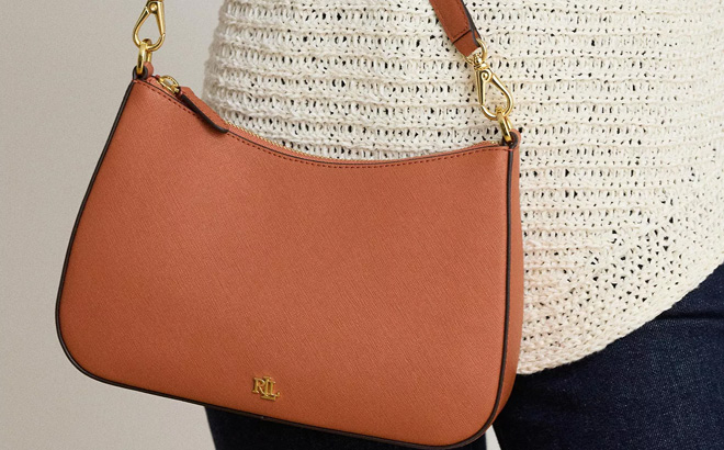Ralph Lauren Danni Crosshatch Leather Small Shoulder Bag Ralph Lauren Danni Crosshatch Leather Small Shoulder Bag